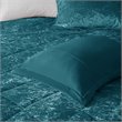 Intelligent Design Felicia Polyester Crushed Comforter Set in Teal Blue