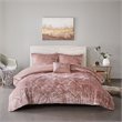 Intelligent Design Felicia Polyester Velvet Twin/Twin XL Duvet Cover Set in Pink