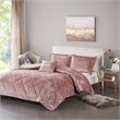 Intelligent Design Felicia Polyester Velvet Twin/Twin XL Duvet Cover Set in Pink