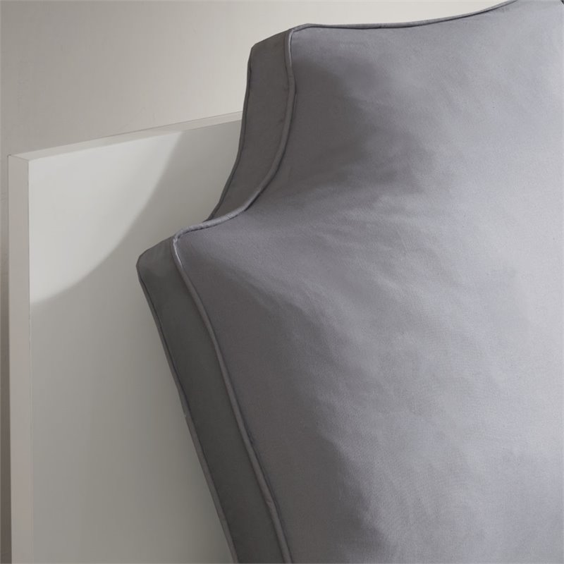 Intelligent Design Cotton Canvas Oversized Headboard Pillow in Gray