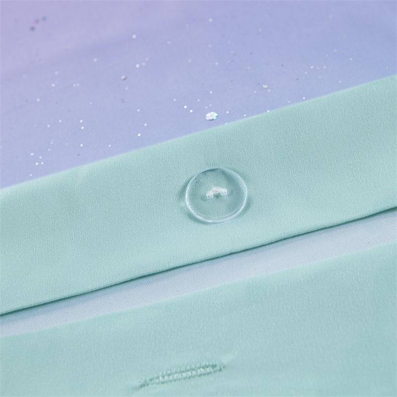 mi zone glimmer polyester glitter twin/twin xl duvet cover set in aqua blue