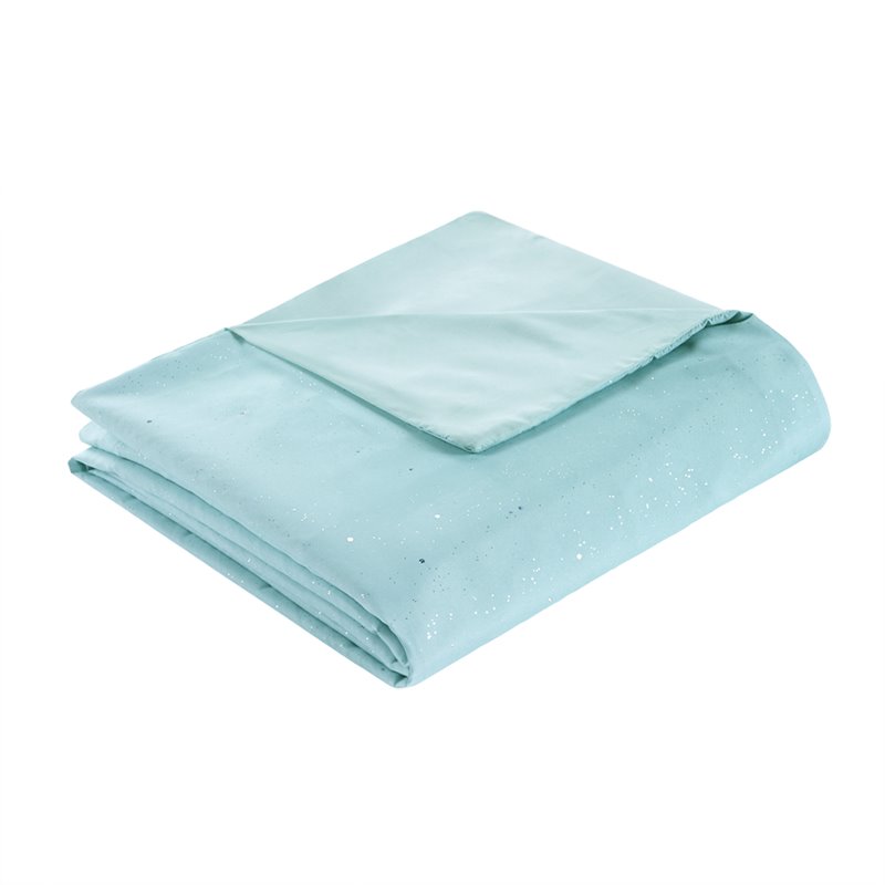mi zone glimmer polyester glitter twin/twin xl duvet cover set in aqua blue