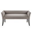 Madison Park Welburn Solid Wood and Fabric Upholstered Accent Bench in Gray