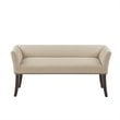 Madison Park Welburn Solid Wood and Fabric Upholstered Accent Bench in Cream