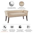 Madison Park Welburn Solid Wood and Fabric Upholstered Accent Bench in Cream