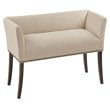 Madison Park Welburn Solid Wood and Fabric Upholstered Accent Bench in Cream