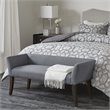 Madison Park Welburn Solid Wood & Fabric Upholstered Accent Bench in Blue