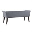 Madison Park Welburn Solid Wood & Fabric Upholstered Accent Bench in Blue