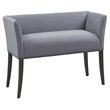 Madison Park Welburn Solid Wood & Fabric Upholstered Accent Bench in Blue