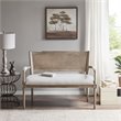 Madison Park Willshire Polyester Fabric and Solid Wood Settee in Beige