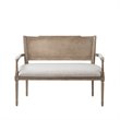 Madison Park Willshire Polyester Fabric and Solid Wood Settee in Beige