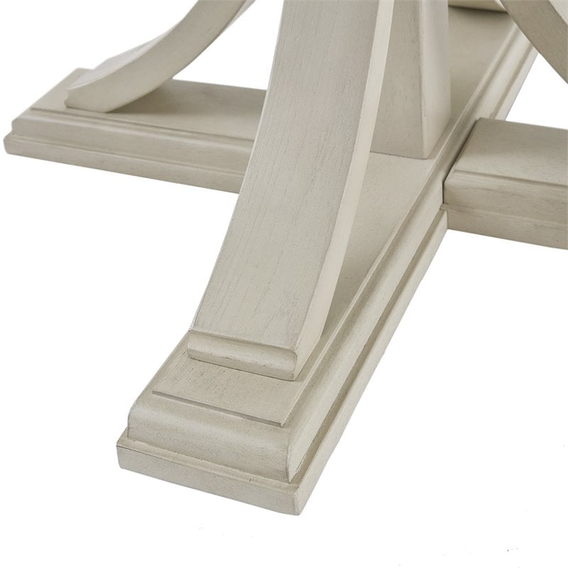 Madison Park Signature Helena Round MDF and Solid Wood Dining Table in Cream