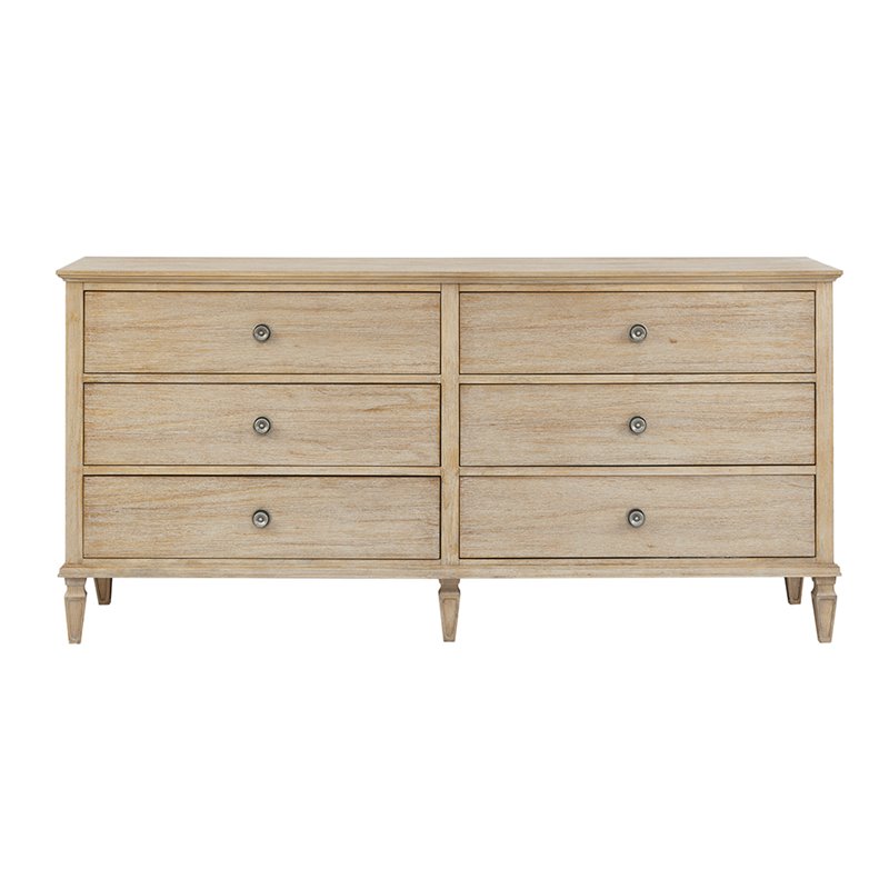 Madison Park Signature Victoria 6-Drawer Wood Dresser in Natural/Gray