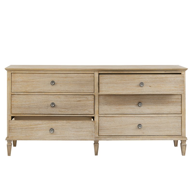 Madison Park Signature Victoria 6-Drawer Wood Dresser in Natural/Gray