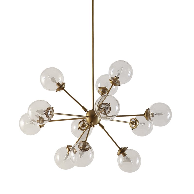 INK+IVY Paige 12-light Contemporary Metal and Glass Chandelier in Gold