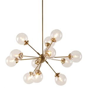 ink+ivy paige 12-light contemporary metal and glass chandelier in gold