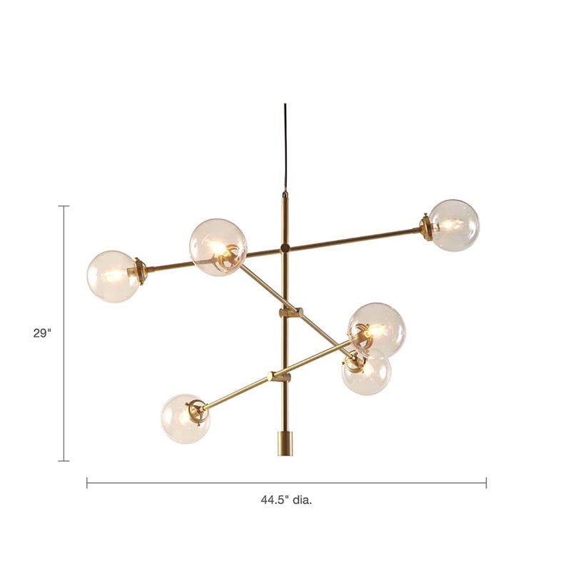 INK+IVY Cyrus 6-light Metal and Glass Chandelier in Antique Gold/Bronze