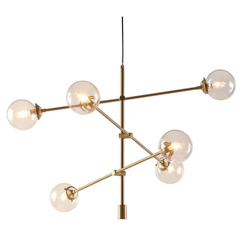 INK+IVY Cyrus 6-light Metal and Glass Chandelier in Antique Gold/Bronze