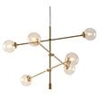 INK+IVY Cyrus 6-light Metal and Glass Chandelier in Antique Gold/Bronze