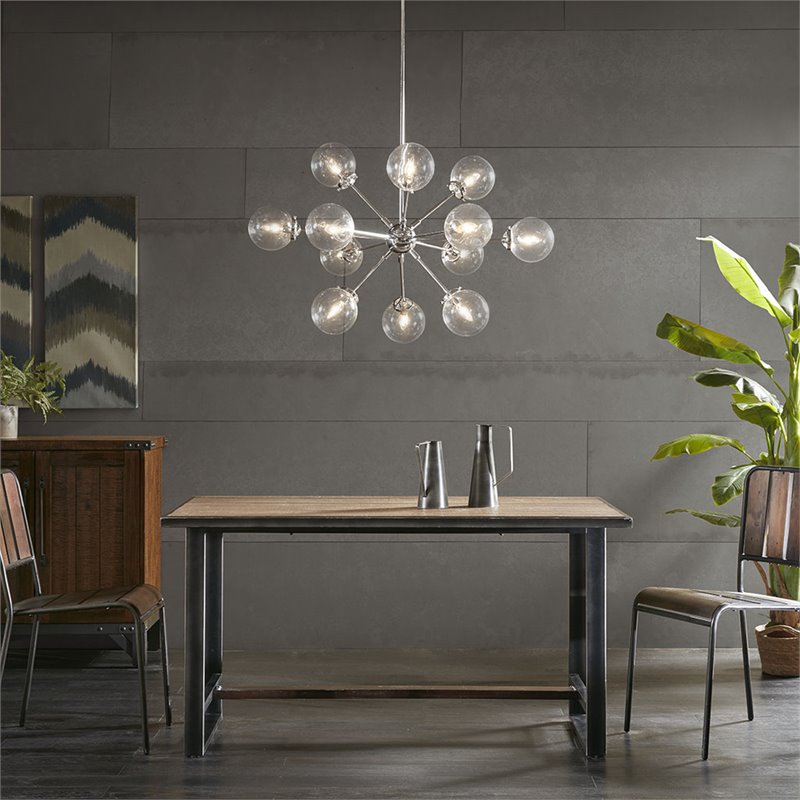 INK+IVY Paige 12-light Contemporary Metal and Glass Chandelier in Silver