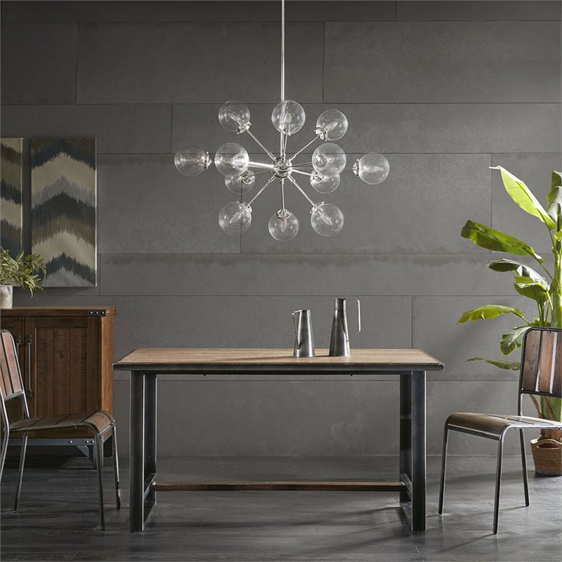 INK+IVY Paige 12-light Contemporary Metal and Glass Chandelier in Silver