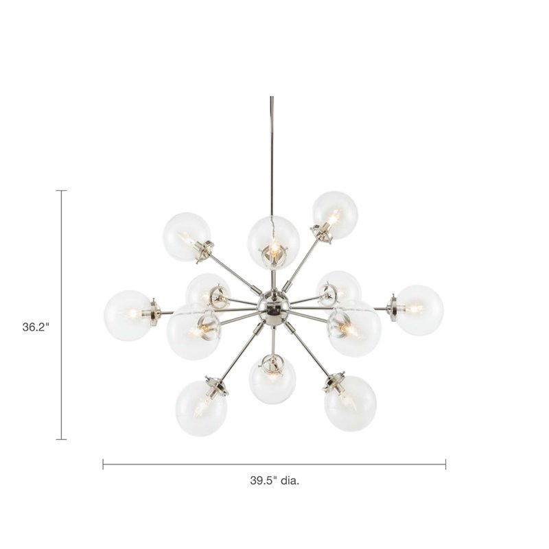 INK+IVY Paige 12-light Contemporary Metal and Glass Chandelier in Silver