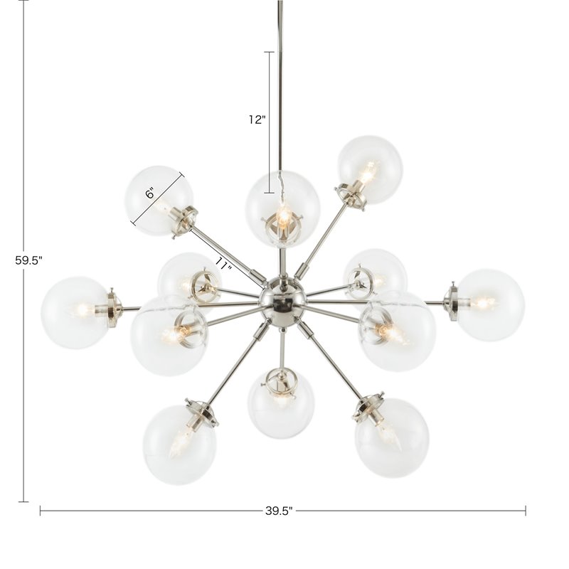 INK+IVY Paige 12-light Contemporary Metal and Glass Chandelier in Silver