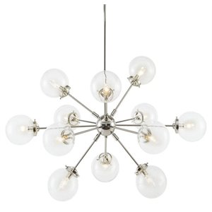 ink+ivy paige 12-light contemporary metal and glass chandelier in silver