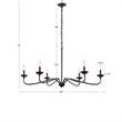 Hampton Hill Brighton 6-light Metal Chandelier Lamp in Black