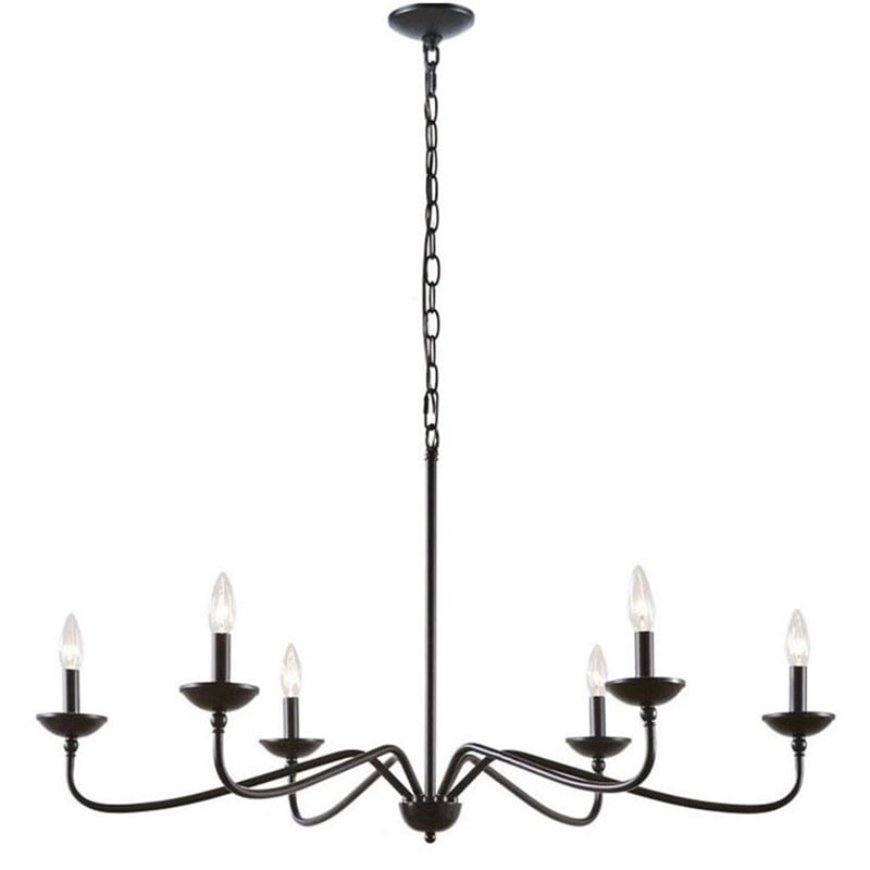 Hampton Hill Brighton 6-light Metal Chandelier Lamp in Black