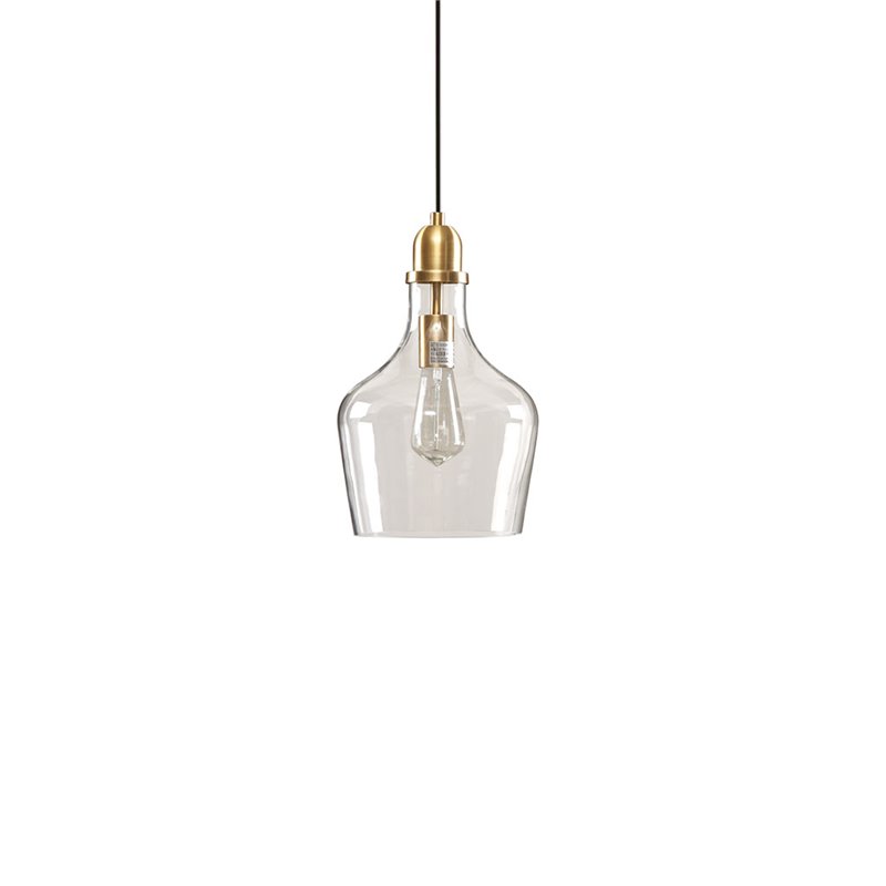 Hampton Hill Auburn 1-light Transitional Glass and Metal Pendant in Gold