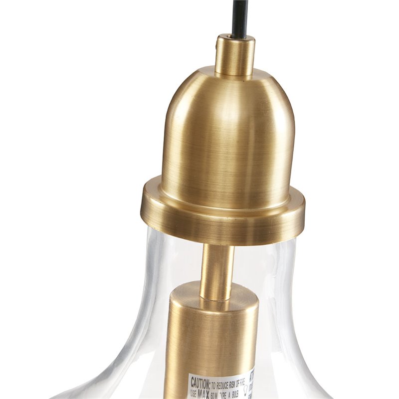 Hampton Hill Auburn 1-light Transitional Glass and Metal Pendant in Gold