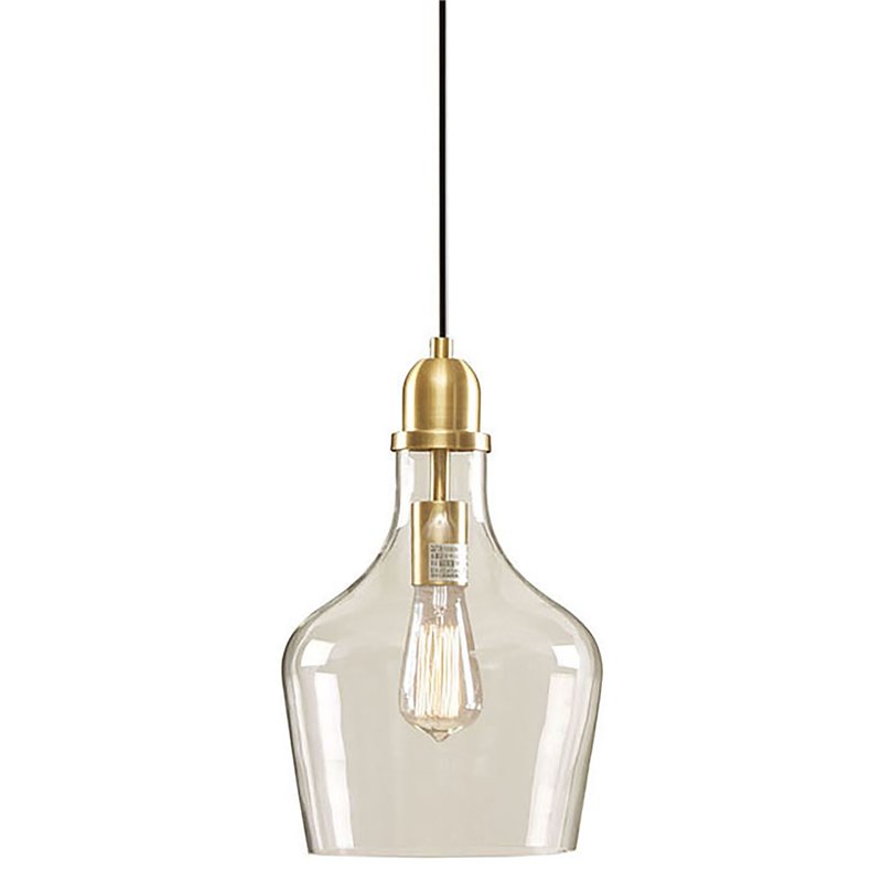 Hampton Hill Auburn 1-light Transitional Glass and Metal Pendant in Gold