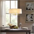 Hampton Hill Presidio Transitional Fabric and Metal Chandelier in Gold/White