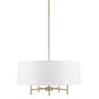 Hampton Hill Presidio Transitional Fabric and Metal Chandelier in Gold/White