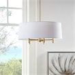 Hampton Hill Presidio Transitional Fabric and Metal Chandelier in Gold/White