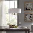 Hampton Hill Presidio Transitional Fabric and Metal Chandelier in Gold/White