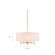 Hampton Hill Presidio Transitional Fabric and Metal Chandelier in Gold/White