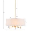 Hampton Hill Presidio Transitional Fabric and Metal Chandelier in Gold/White