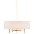 Hampton Hill Presidio Transitional Fabric and Metal Chandelier in Gold/White