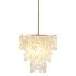 Urban Habitat Isla Transitional Metal and Shells Capiz Chandelier in Gold/White