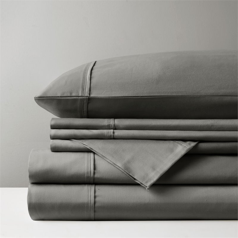 Madison Park 6-piece Cotton and Polyester Sheet Set in Charcoal