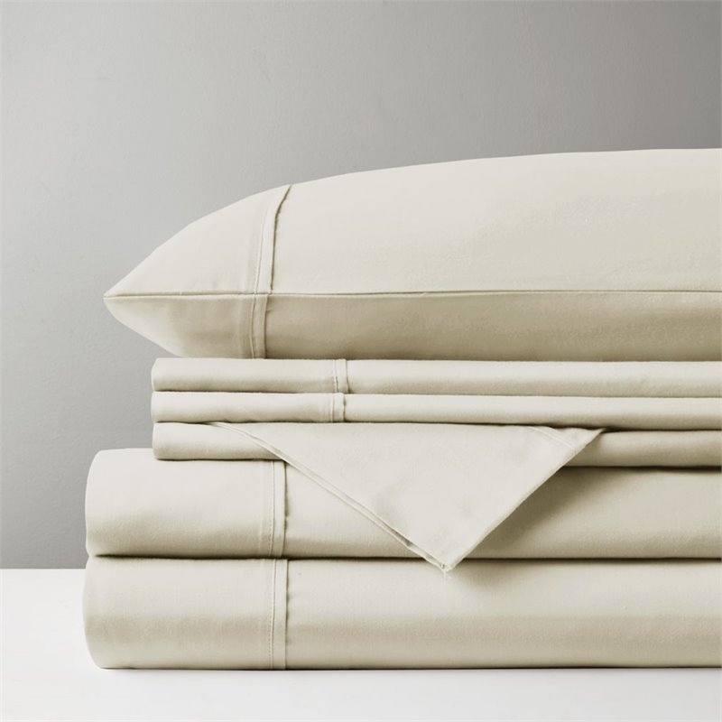 Madison Park 6-piece Cotton and Polyester Fabric Sheet Set in Ivory