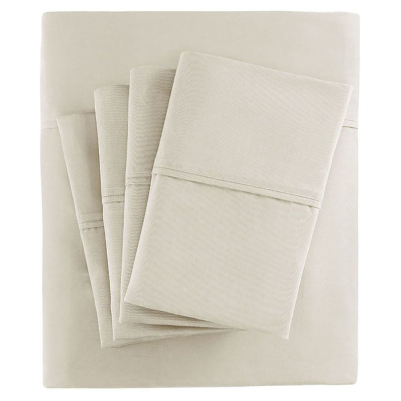 Madison Park 6-piece Cotton and Polyester Fabric Sheet Set in Ivory
