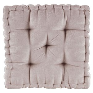 Intelligent Design Azza Square Polyester Chenille Cushion in Blush Pink