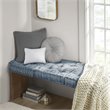 Intelligent Design Azza Square Polyester Chenille Cushion in Aqua Blue
