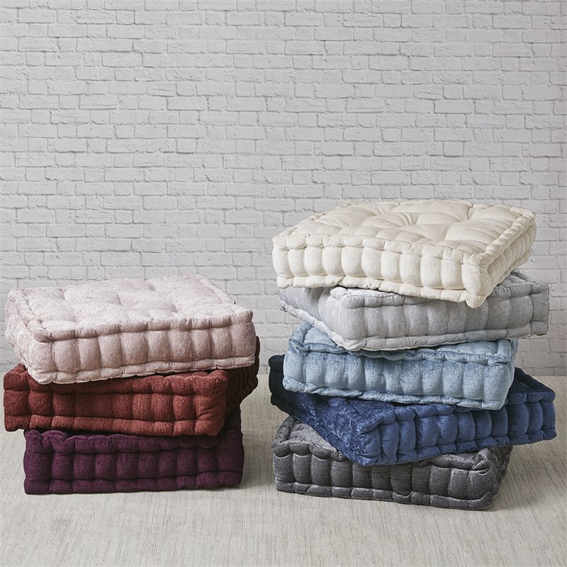 Intelligent Design Azza Square Polyester Chenille Cushion in Aqua Blue