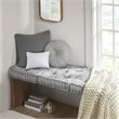 Intelligent Design Azza Square Polyester Chenille Cushion in Gray