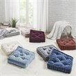 Intelligent Design Azza Square Polyester Chenille Cushion in Gray