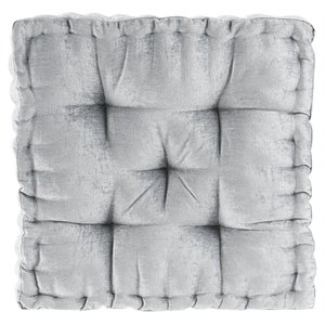 Intelligent Design Azza Square Polyester Chenille Cushion in Gray